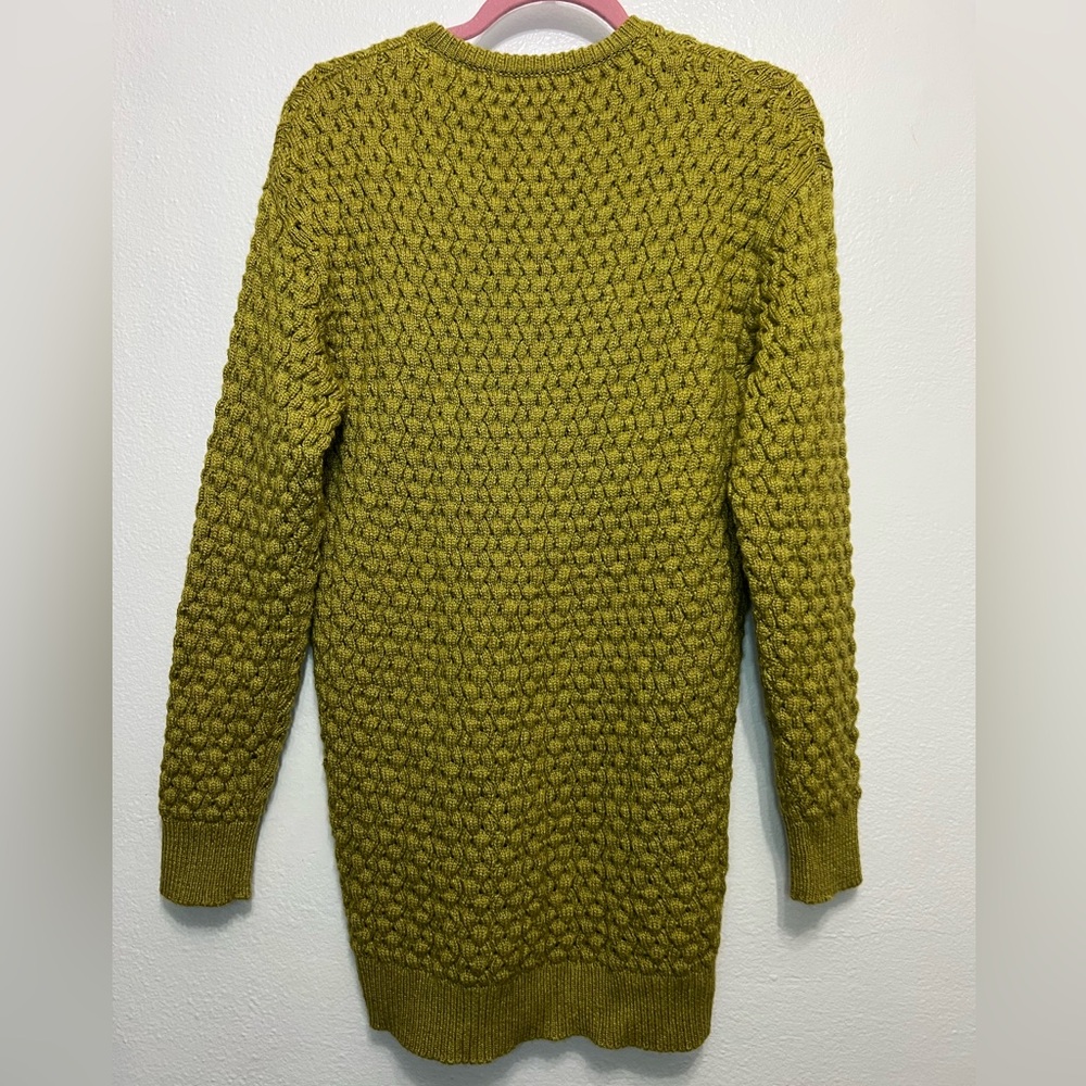 Cedric Charlier Chartreuse Green Textured Cable Knit Sweater Dress US Size‎ 6 - Picture 2 of 9